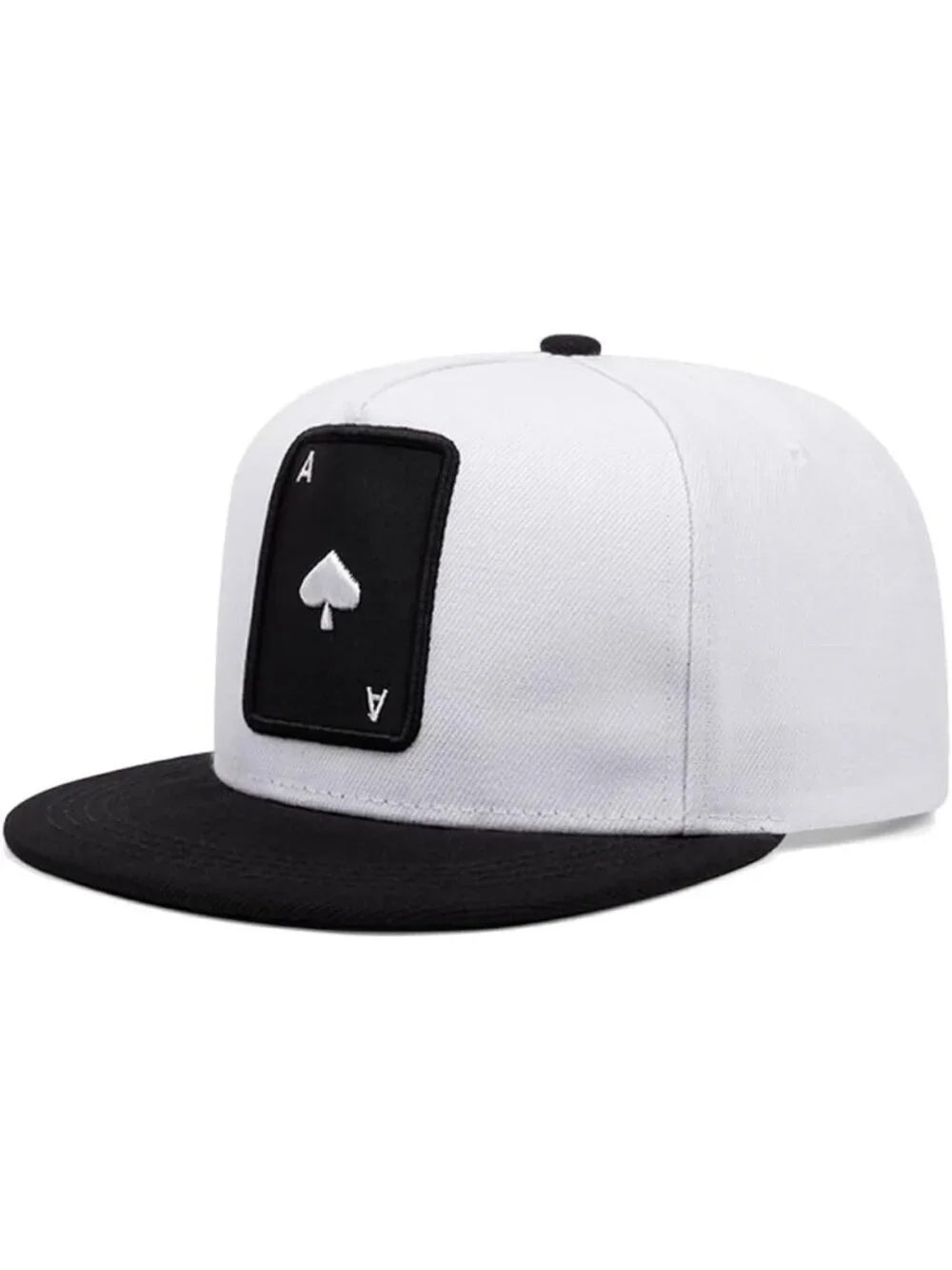 Unisex Poker White Snapback Hat Hip Hop Style Colorful Adjustable Baseball Cap